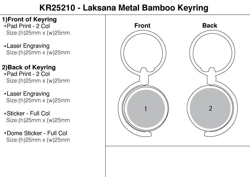 Laksana Metal Bamboo Keyring – Branded Eco-Friendly
