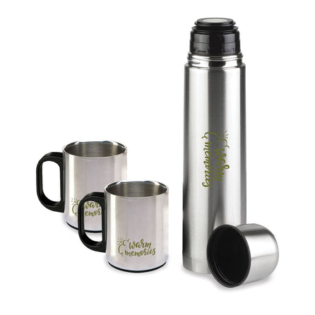 Flask Set 1x500ml Flask+2 x150ml Mugs/Si – Branded Leisure Travel