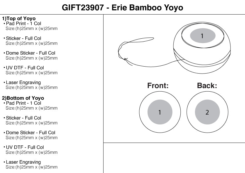Erie Bamboo Yoyo – Branded Eco-Friendly