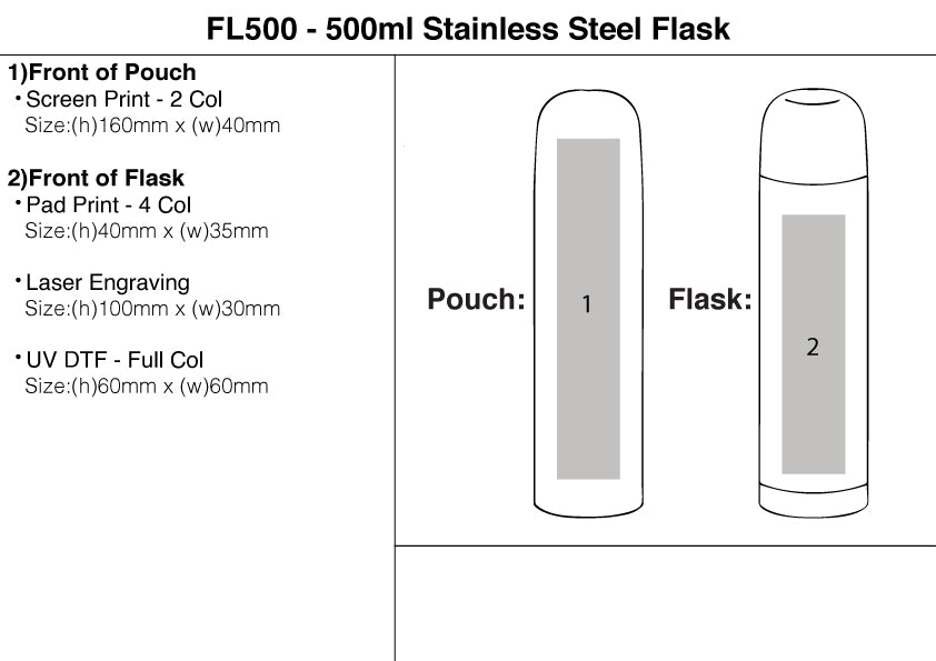 500ml Stainless Steel Flask (FL500) – Branded Flasks
