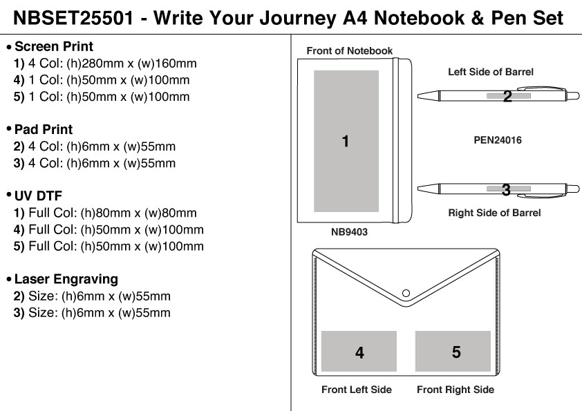 Write Your Journey A4 Notebook & Pen Set – Branded Stationery