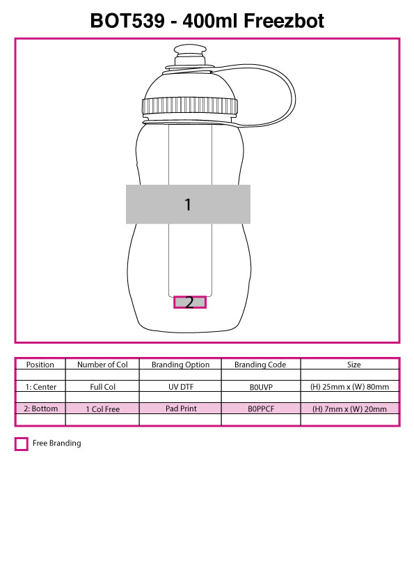 400ml Freezbot – Branded Bottles