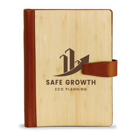 Bamboo & PU Personalized Planner – Branded Notebooks