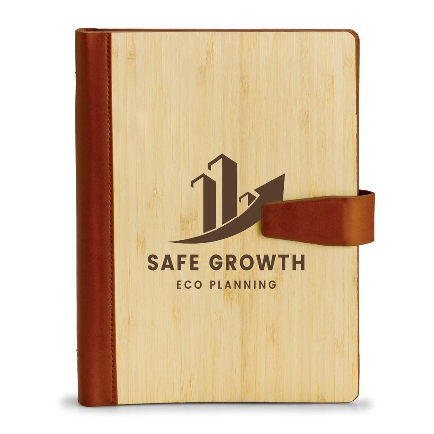 Bamboo & PU Personalized Planner – Branded Notebooks