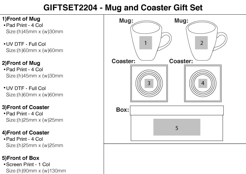 250ml Mug and Coaster Gift Set – Branded Executive Gifts