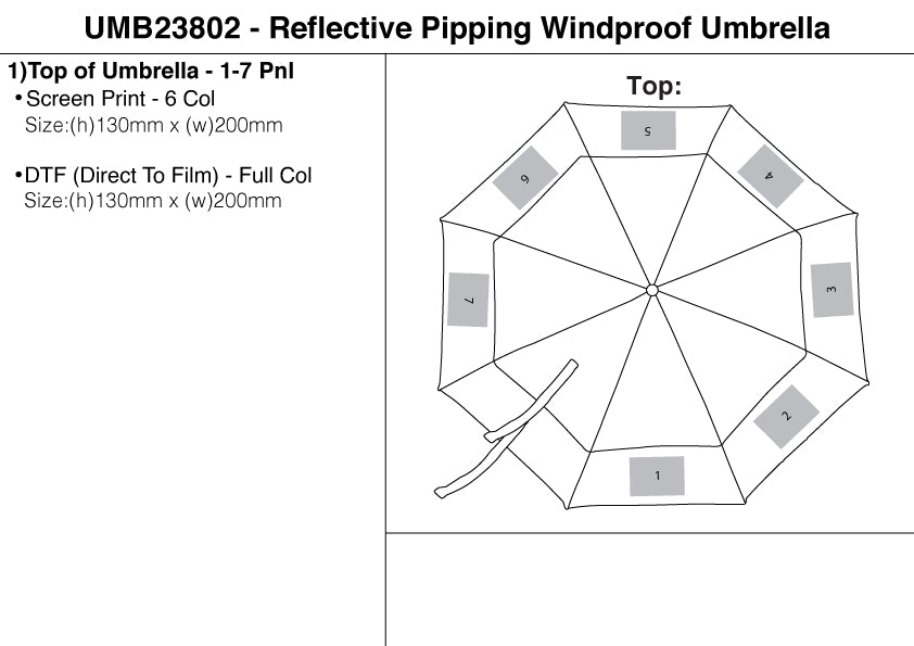 Reflective Piping Windproof Umbrella (UMB23802) – Branded Umbrellas