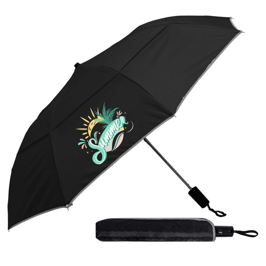 Reflective Piping Windproof Umbrella (UMB23802) – Branded Umbrellas