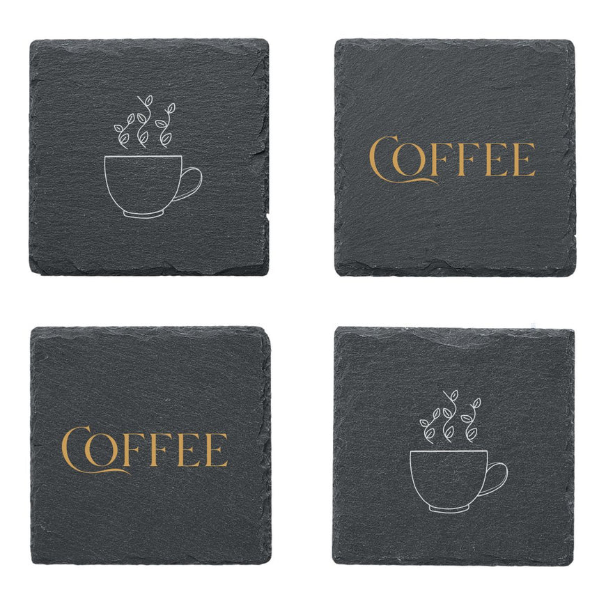 4 Piece Slate Coaster Set – Branded Picnic and Outdoor