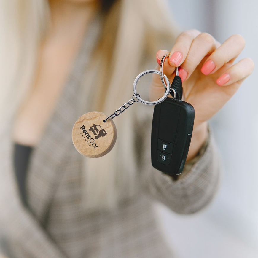 Round Wood Keyring – Branded Eco-Friendly