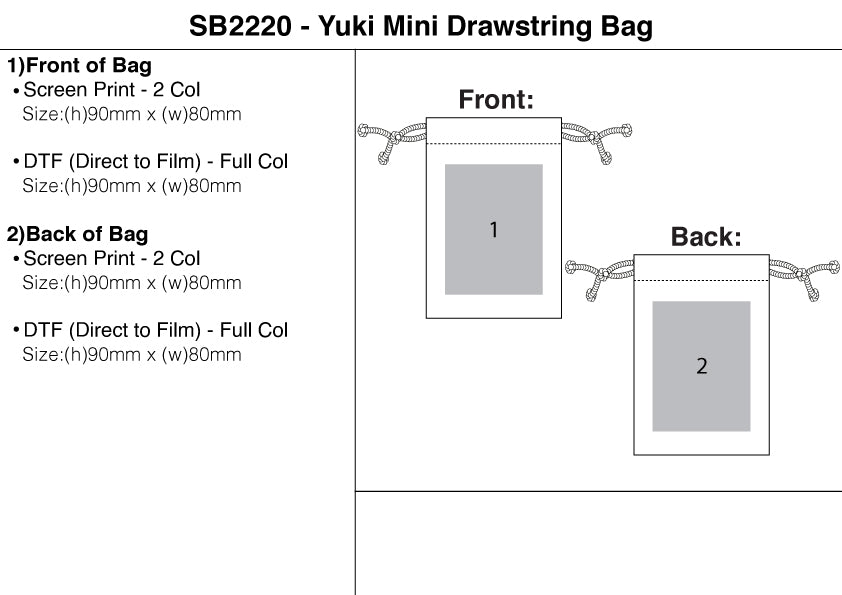 Yuki  Mini Drawstring Bag – Branded Drawstring Bags