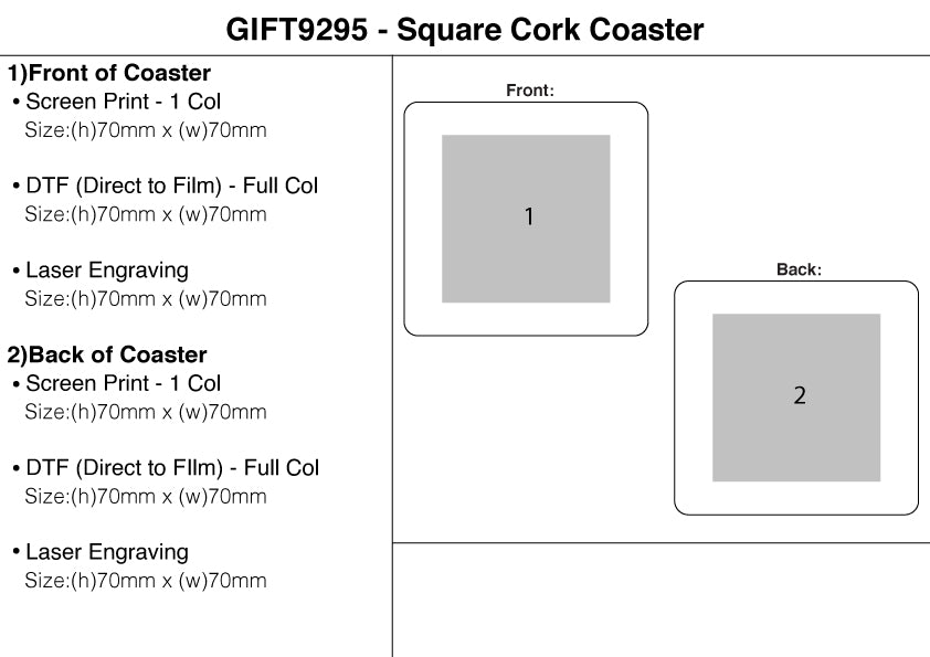 Square Cork Coaster – Branded Promotional Gifts