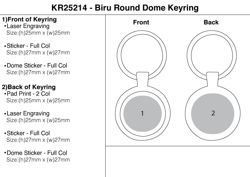 Biru Round Dome Keyring – Branded Keyrings