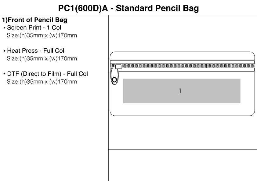 Standard Pencil Bag (PC1(600D)A) – Branded Stationery