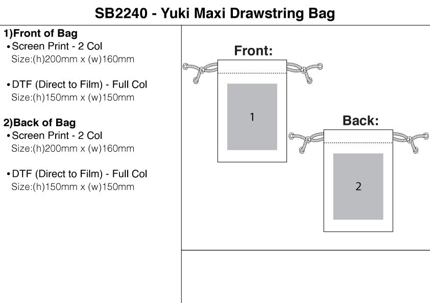 Yuki Maxi Drawstring Bag – Branded Drawstring Bags