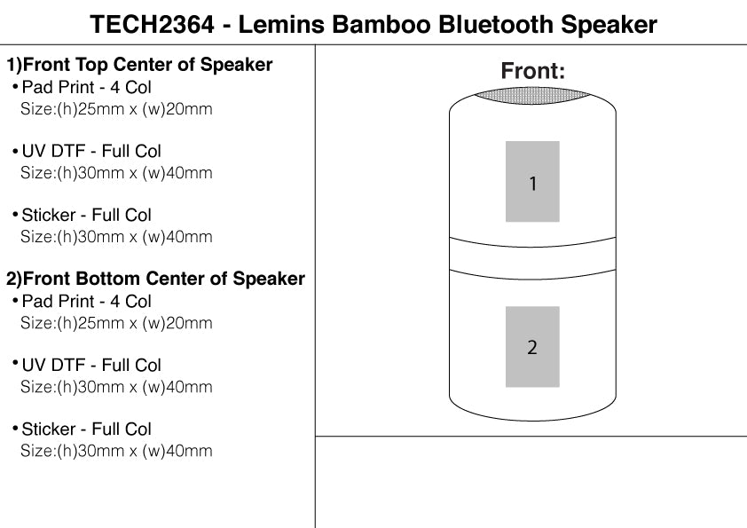 Lemins Bamboo Bluetooth Speaker – Branded Desktop Accessories