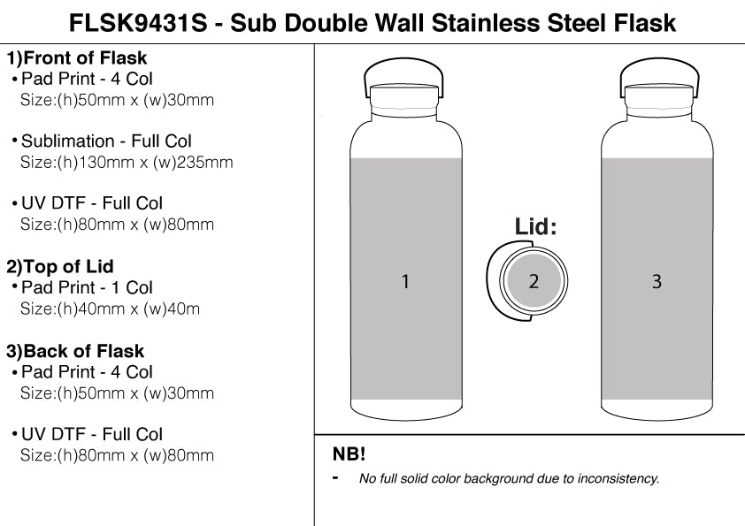 Sub Double Wall Stainless Steel Flask – Branded Flasks