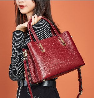 Top-Grain Cowhide Tote Bag, Style 1569 in red