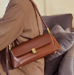 Cowhide Leather Shoulder Bag, Style 2035 in black, white, coffee