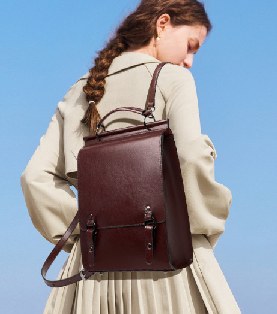 Cowhide Leather Backpack, Style 2090 in black, coffee