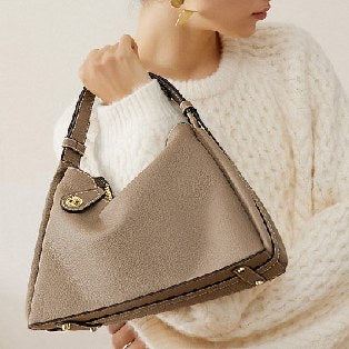 Top-Grain Cowhide Shoulder Bag, Style 2106 in black, dark grey, light grey