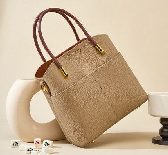 Top-Grain Cowhide Tote Bag, Style 2235 in black, green, brown