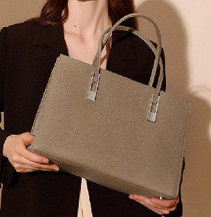 Top-Grain Cowhide Tote Bag, Style 2305 in black, grey