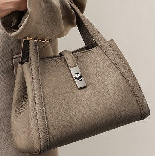 Top-Grain Cowhide Tote Bag, Style 2307 in black, khaki