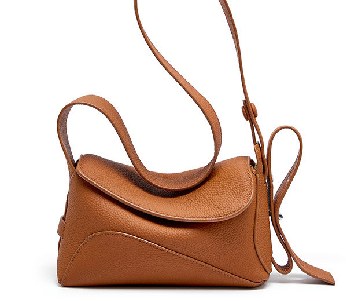 Top-Grain Cowhide Crossbody Bag, Style 2336 in black, caramel, white
