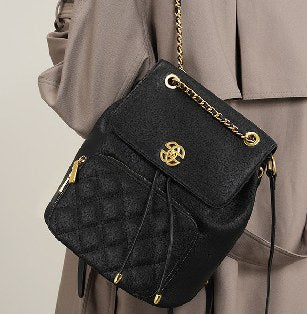 Cowhide Leather Backpack, Style 2361 in black