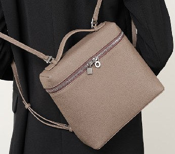 Top-Grain Cowhide Backpack, Style 2366 in black, grey, ivory