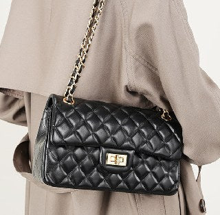 Top-Grain Cowhide Shoulder Bag, Style 2382 in pink, yellow, grey