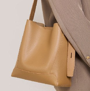 Cowhide Leather Tote Bag, Style 2391 in black, salt khaki, smoke grey