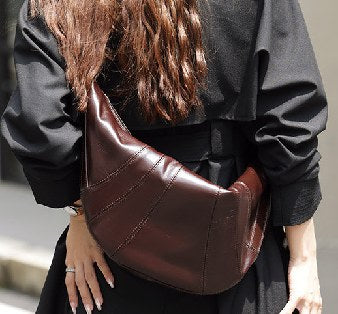 Cowhide Leather Crossbody Bag, Style 2510 in black, coffee