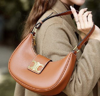 Cowhide Leather Shoulder Bag, Style 2512 in black, brown, white