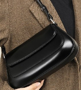 Cowhide Leather Shoulder Bag, Style 2539 in black, red, coffee