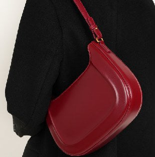 Cowhide Leather Shoulder Bag, Style 2555 in black, burgundy