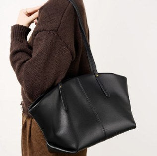 Cowhide Leather Tote Bag, Style 2567 in black, coffee