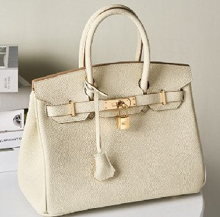 Top-Grain Cowhide Top-Handle Bag, Style 2587 in black, golden brown, elephant grey