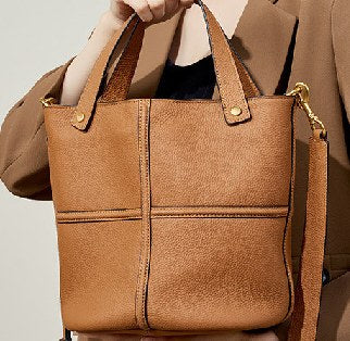 Top-Grain Cowhide Tote Bag, Style 2691 in black, brown