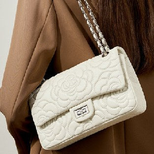 Cowhide Leather Shoulder Bag, Style 2708 in black, burgundy, cream white