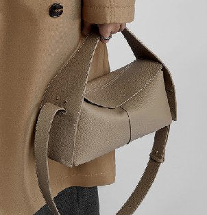 Top-Grain Cowhide Shoulder Bag, Style 2805 in black, apricot