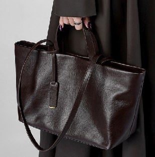 Top-Grain Cowhide Tote Bag, Style 2907 in black, brown, coffee