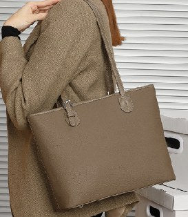 Top-Grain Cowhide Tote Bag, Style 2918 in black, elephant grey, dark grey