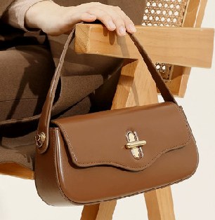 Cowhide Leather Shoulder Bag, Style 2961 in black, burgundy, coffee