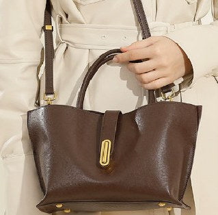 Top-Grain Cowhide Tote Bag, Style 2969 in black, brown, coffee