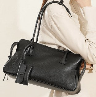 Top-Grain Cowhide Shoulder Bag, Style 2971 in black, coffee, brown