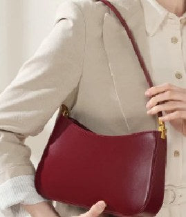 Cowhide Leather Shoulder Bag, Style 2999 in black, burgundy, coffee
