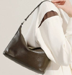 Top-Grain Cowhide Shoulder Bag, Style 3005 in black, brown, chocolate