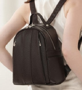 Top-Grain Cowhide Backpack, Style 3019 in black, coffee, brown