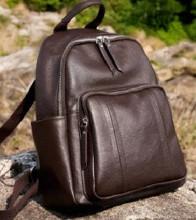 Cowhide Leather Backpack, Style 3020 in coffee, black, brown